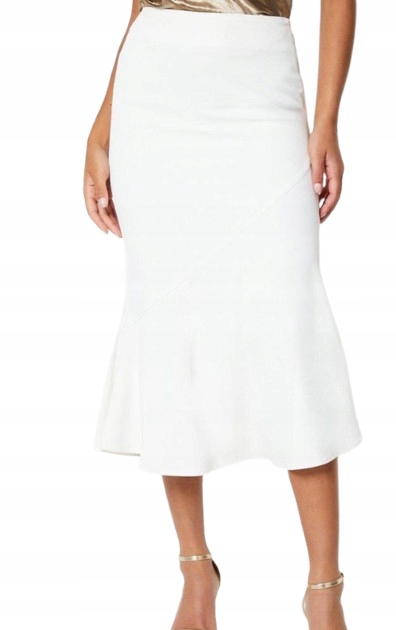 Coast Bílá Sukně MIDI S Volánem Přiléhavá 42 Hkc