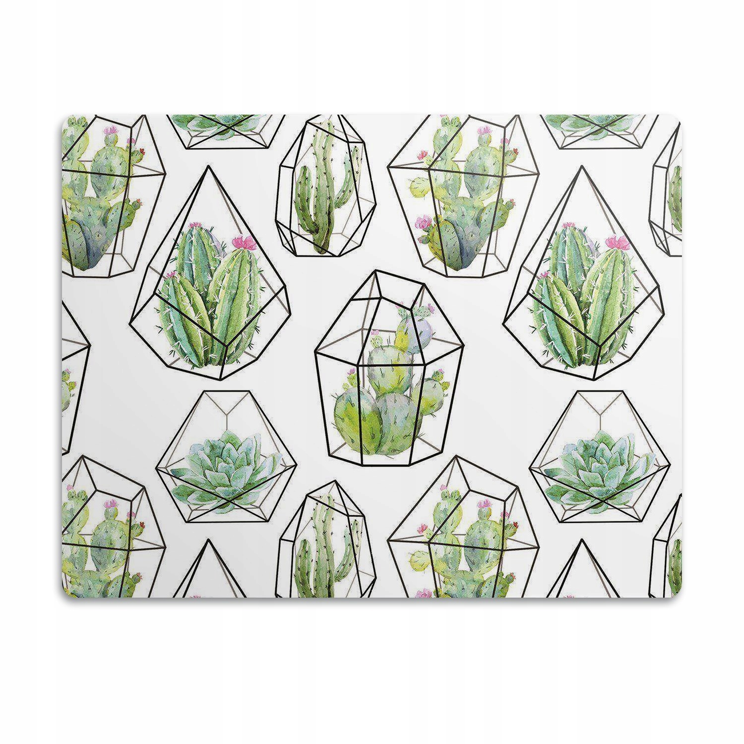 Levně Podložka pro psa pod misku Kaktusy v rámu 60x40