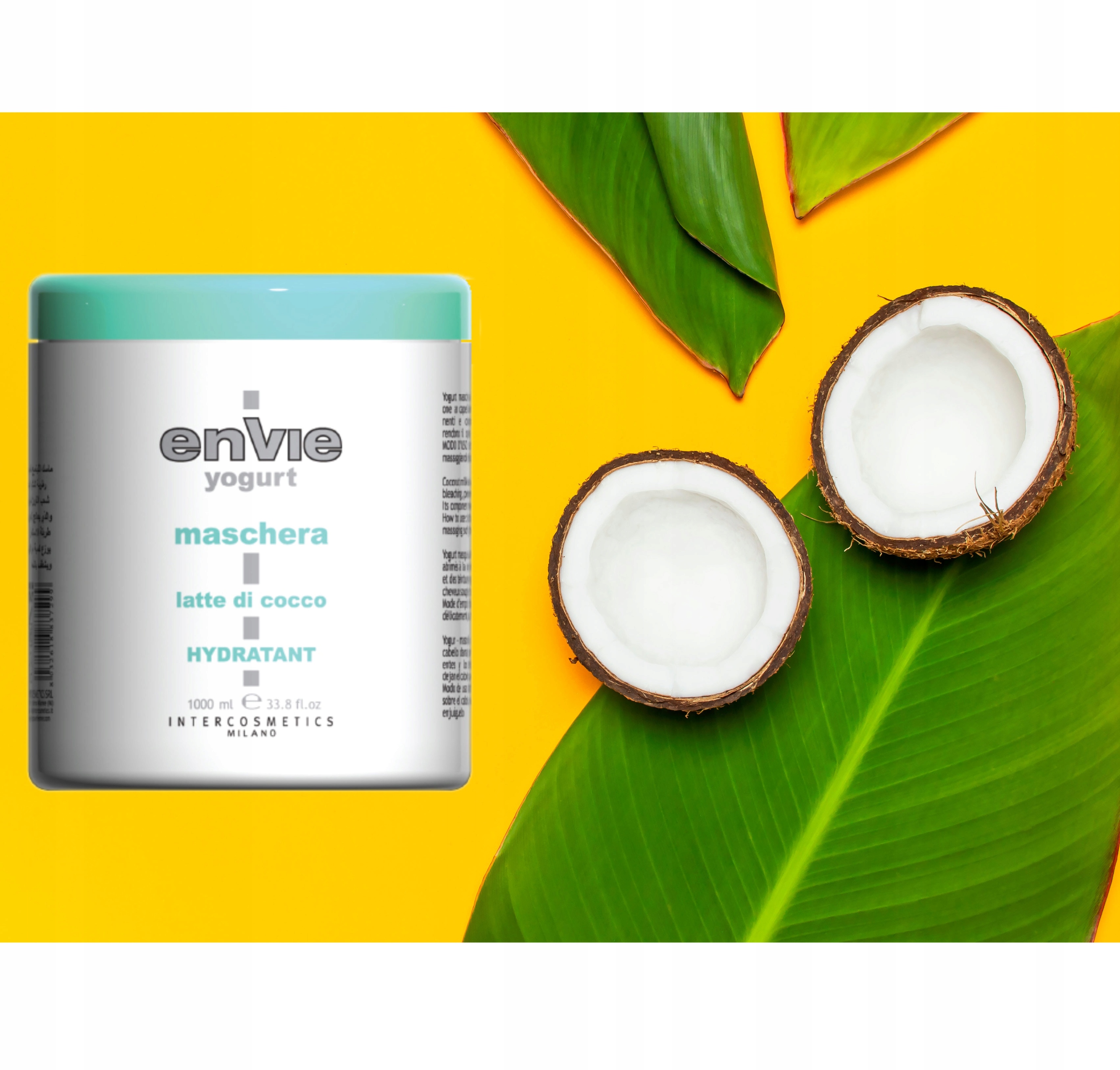 Intensywnie NAWILŻAJĄCA maska do WŁOSÓW KOKOSOWA ODBUDOWUJĄCA Envie 1000ml Pojemność 1000 ml