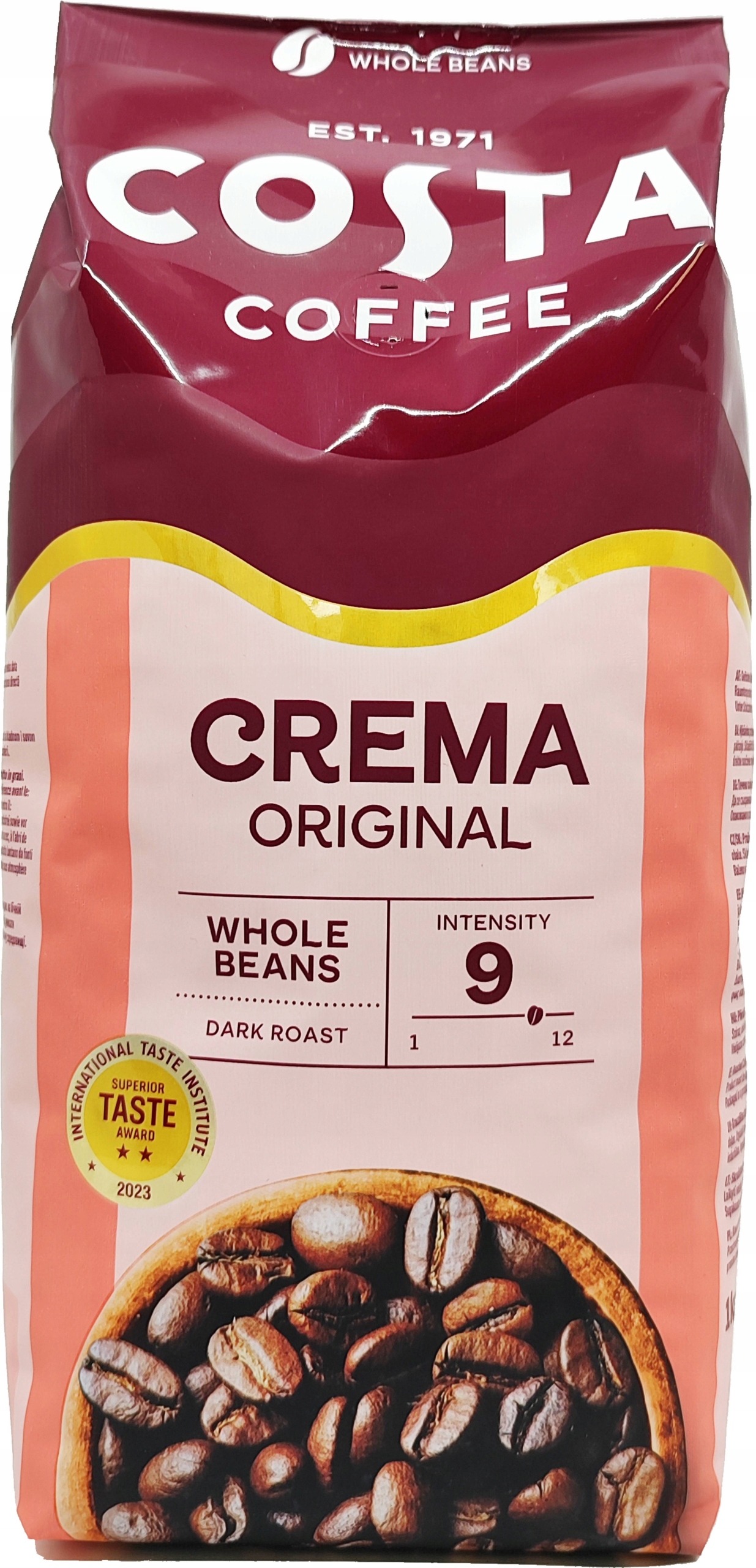 Levně Káva zrnková Costa Coffee Crema Originál 1 kg