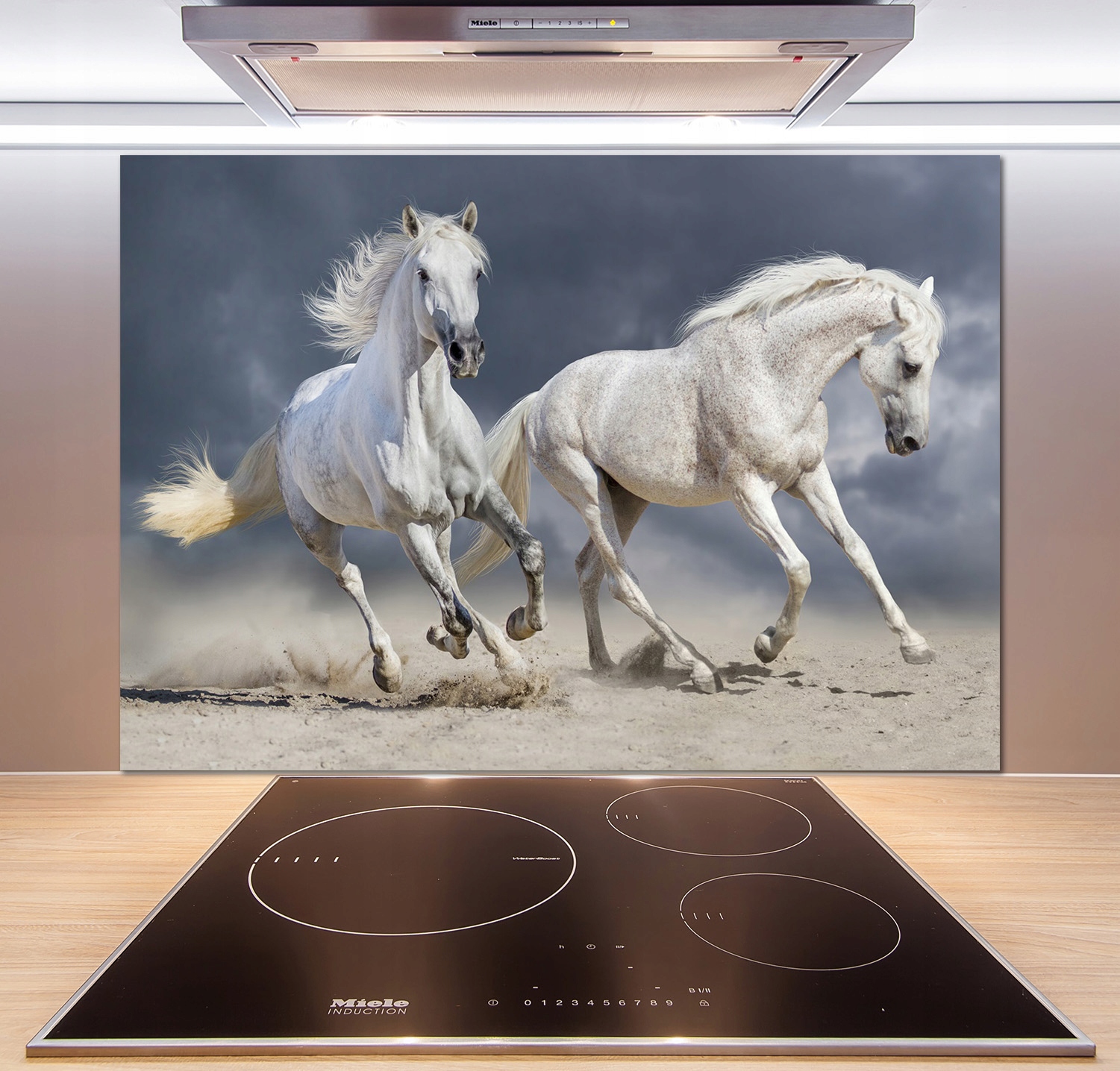 

Panel do kuchni Białe konie plaża 100x70 cm + Klej
