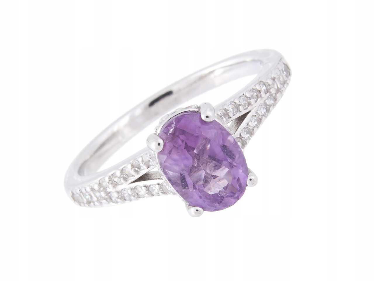 Stříbrný Prstýnek Vel A Přírodní Ametyst Dárek