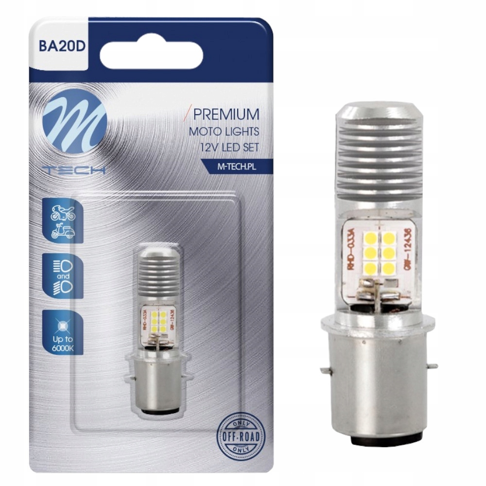 

BA20D Led Żarówka 12V Skuter Motocykl Quad 12W