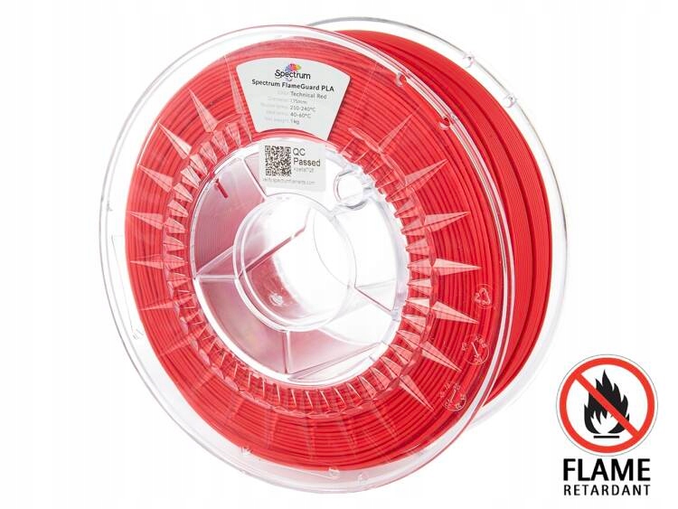 Filament Spectrum FlameGuard Pla 1.75 mm Technical Red 1 kg Červený