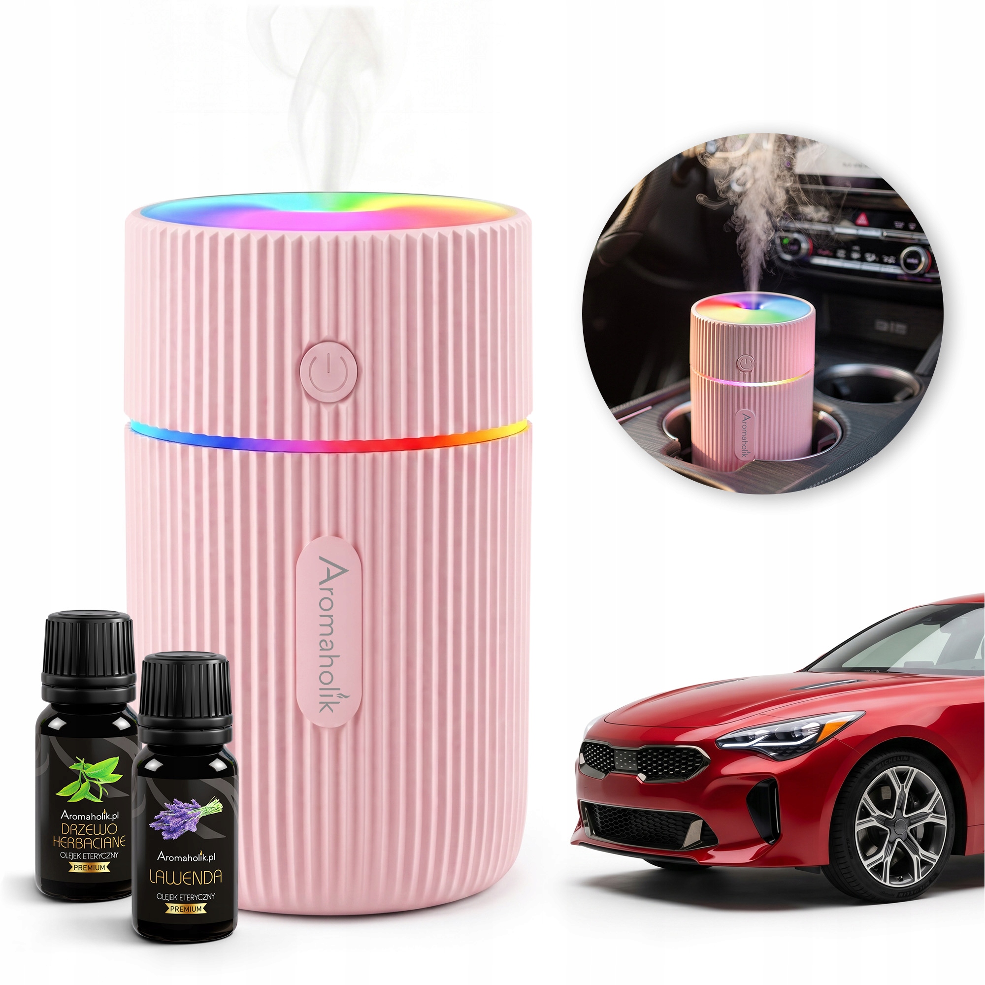 Dyfuzor zapachowy do samochodu Nawilżacz Usb Olejek eteryczny Led auto