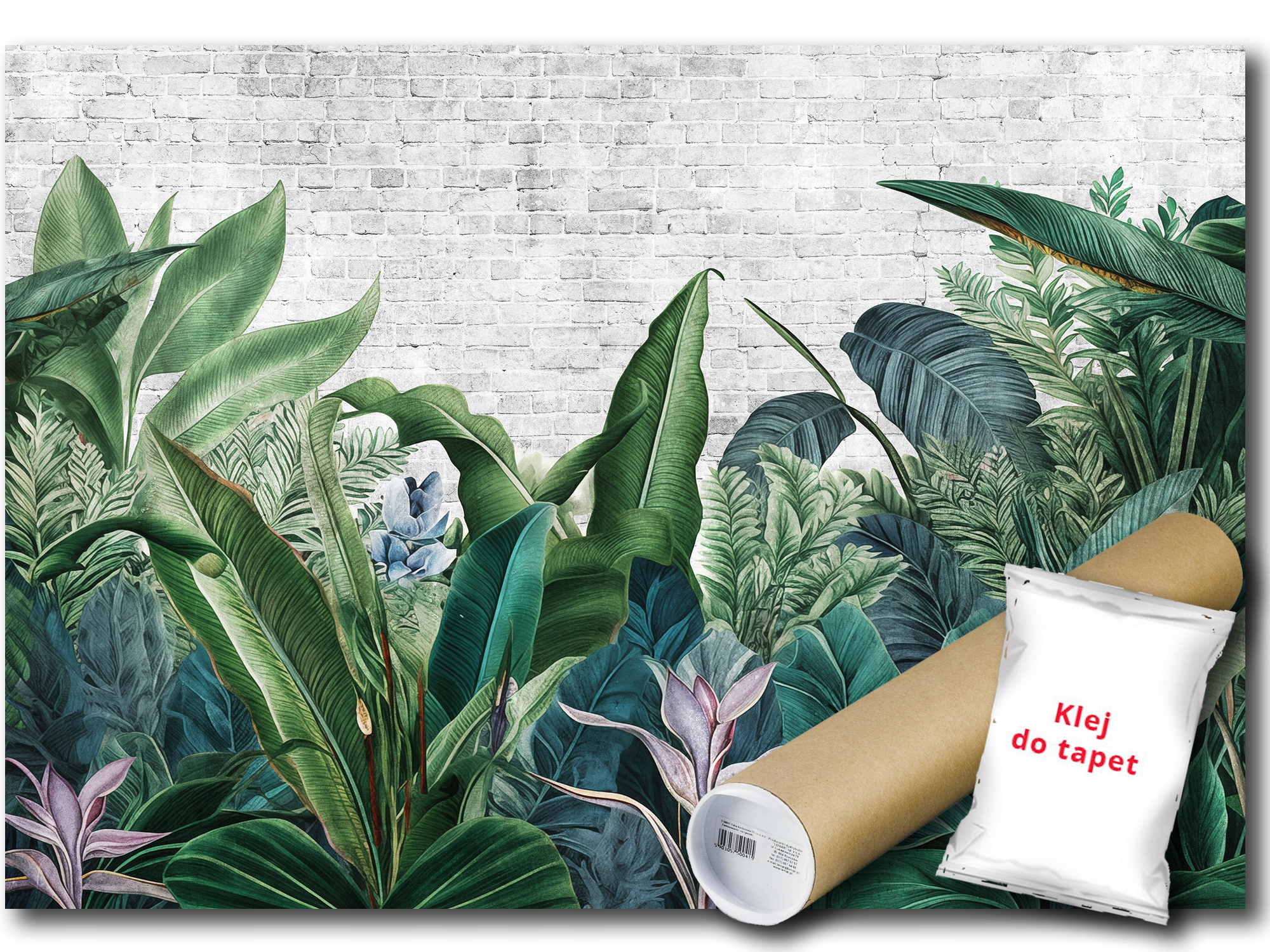 Fototapeta Flizelina Listy Zelená Stena Tehla Mur 350x250 lepidlo zdarma