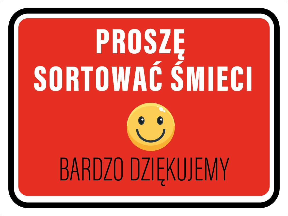 TABLICZKA 30x20 segregacja proszę sortować