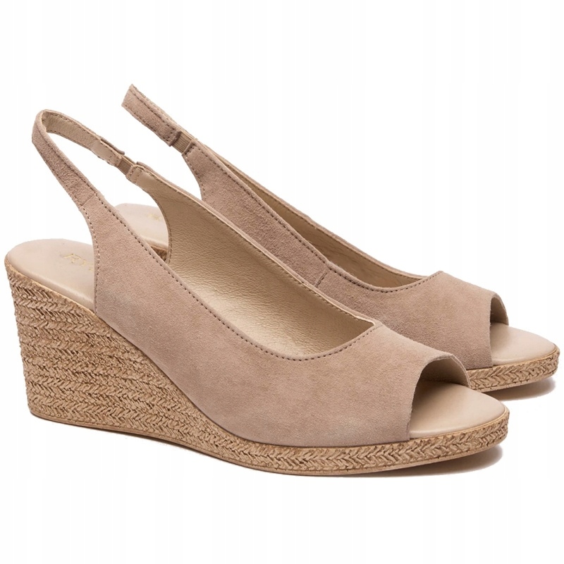 Dámské sandály Ryłko 6TG61_V_ _4RGF Beige béžové Kůže Vel. 37