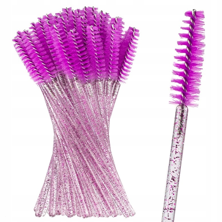 50 x SPIRALA SZCZOTECZKA DO RZĘS BROKAT 50 szt