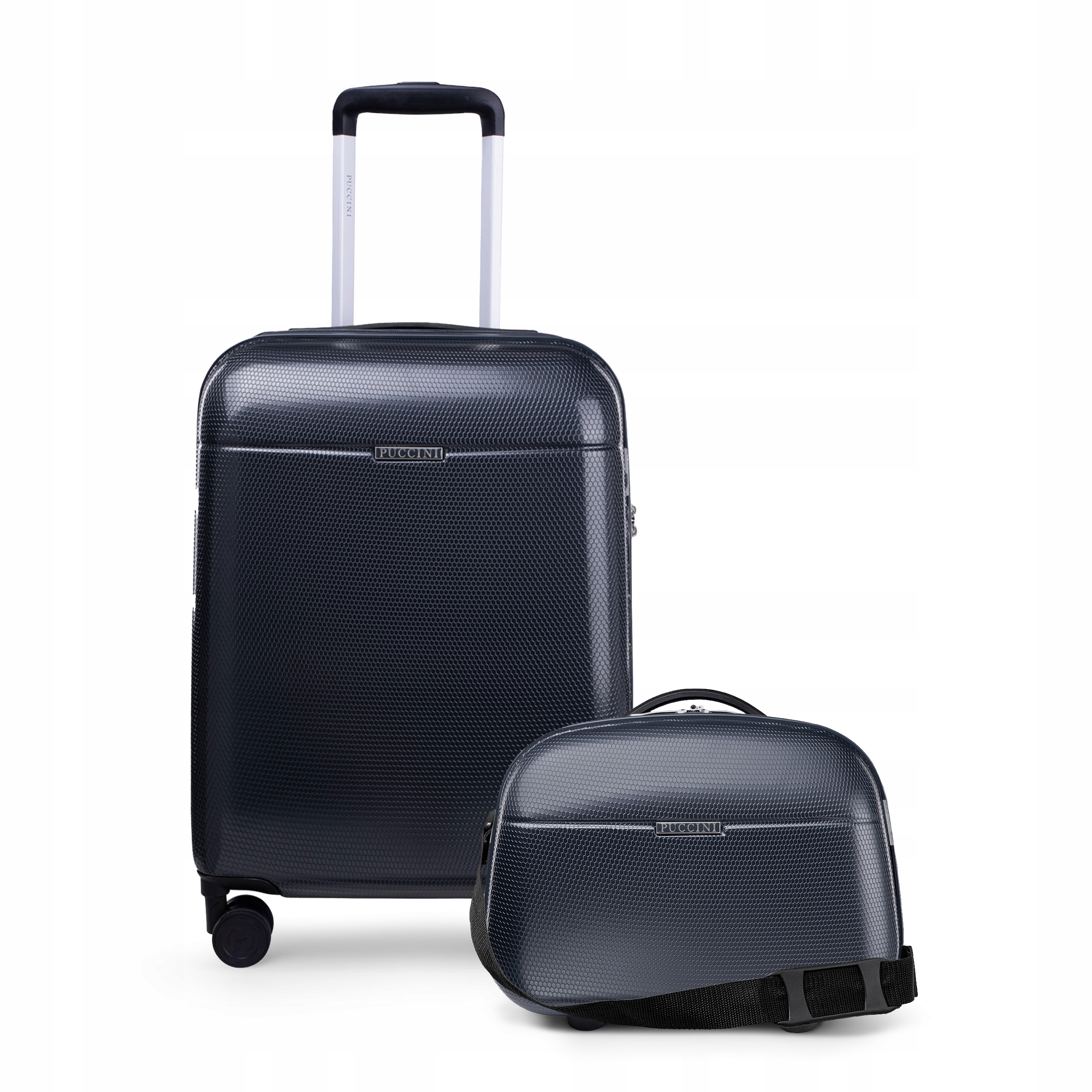 Puccini Zestaw Walizek Podróżnych Kabinowa Kuferek Pc Poliwęglan 2w1