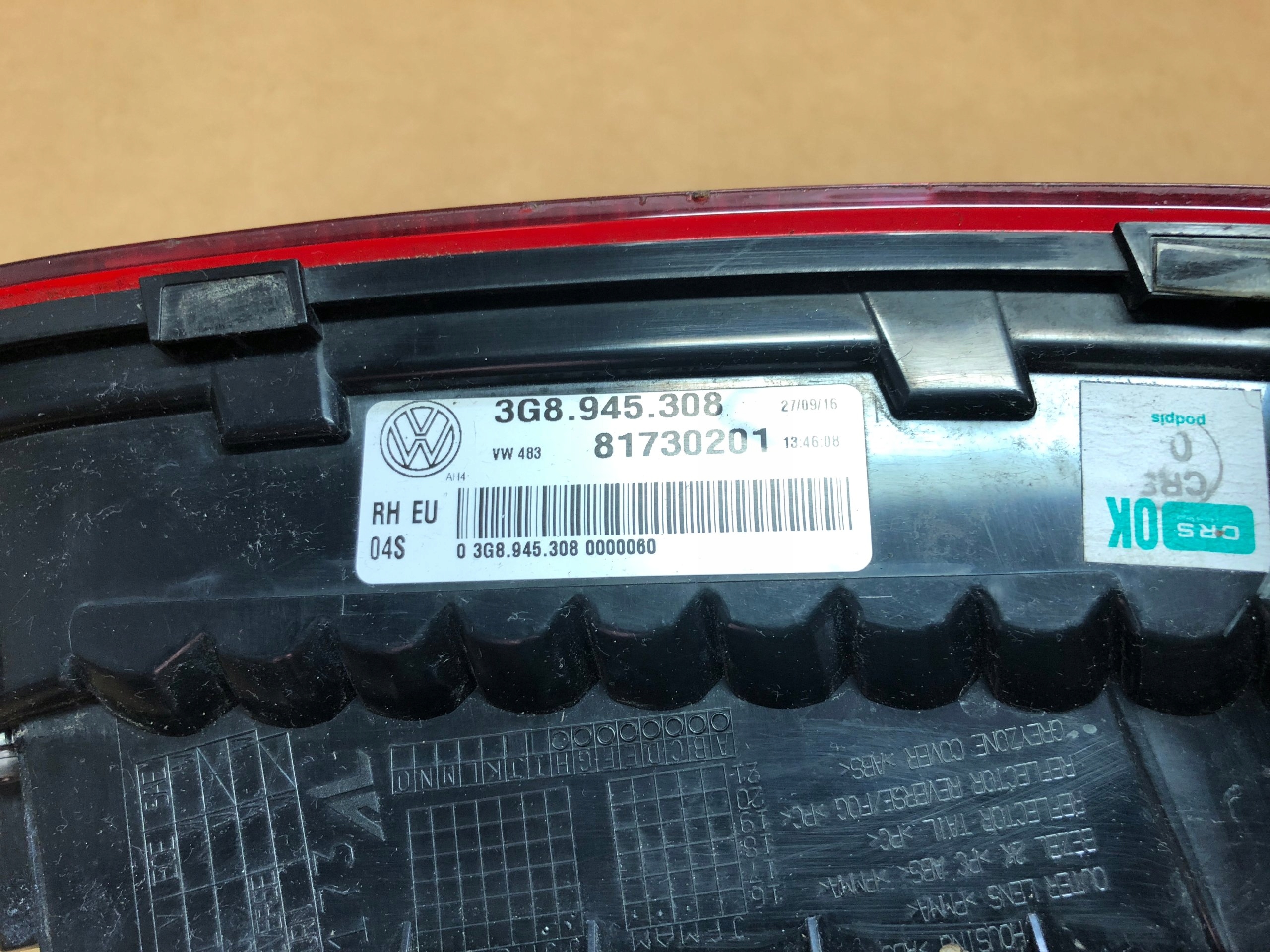 VW ARTEON light right rear part 3G8945308