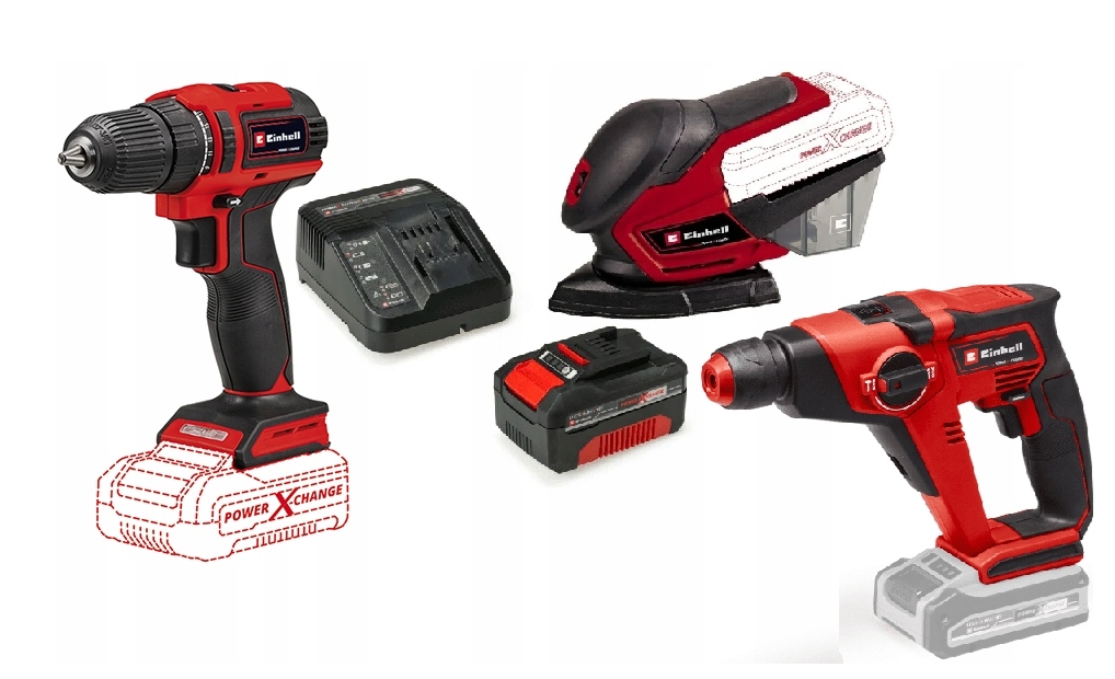 Einhell Sada Elektrického Nářadí Sada Aku 4,0AH Kladivo Šroubovák Ostatní 18V Pxc