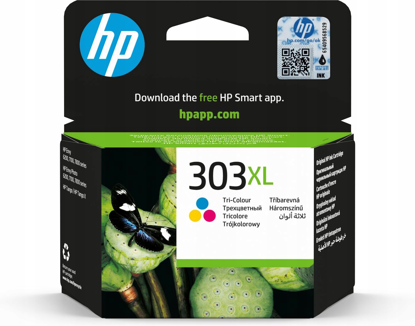 Wysokowydajny trójkolorowy wkład atramentowy Hp 303XL, T6N03AE