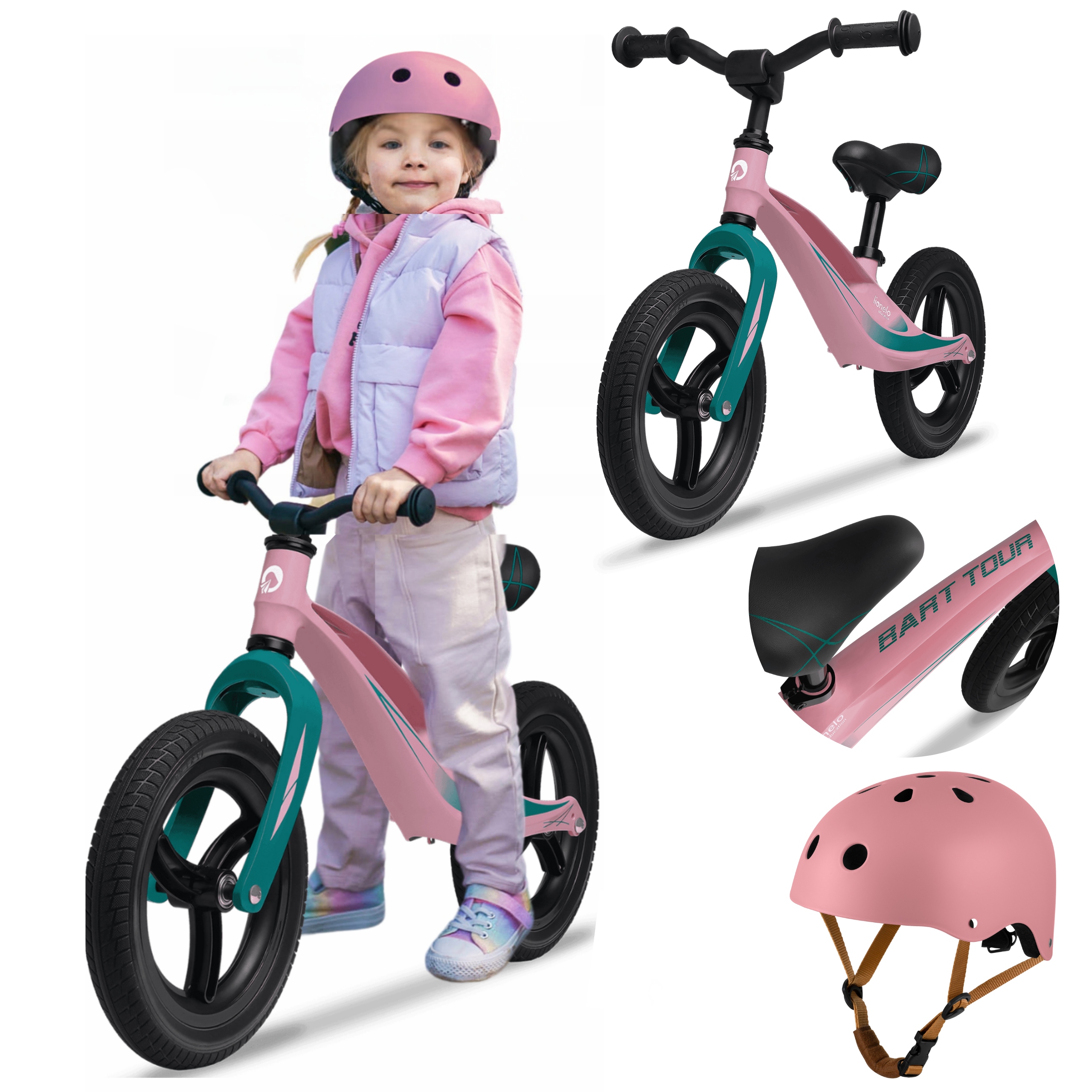 Rowerek biegowy jeździk dla 2 latka Magnezowa Rama Kask Lionelo Bart