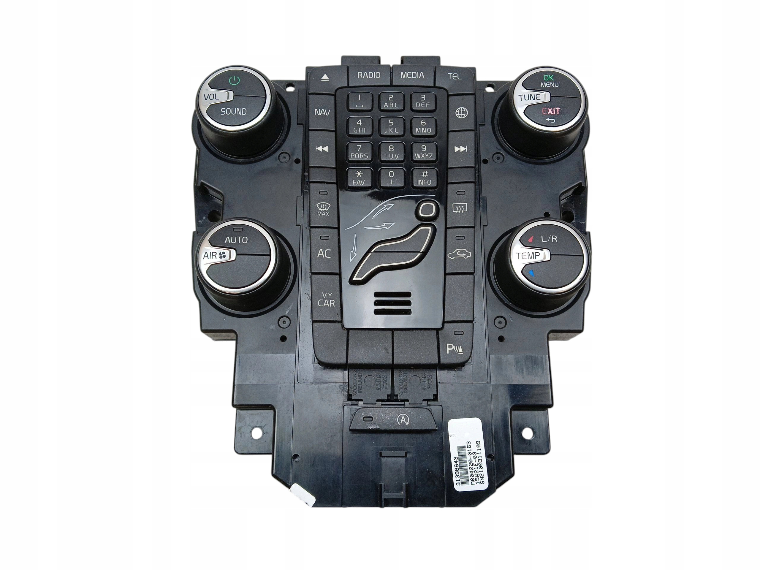 vezérlö panel RADIA a klímának VOLVO V40 II (2012-2016) 31398643