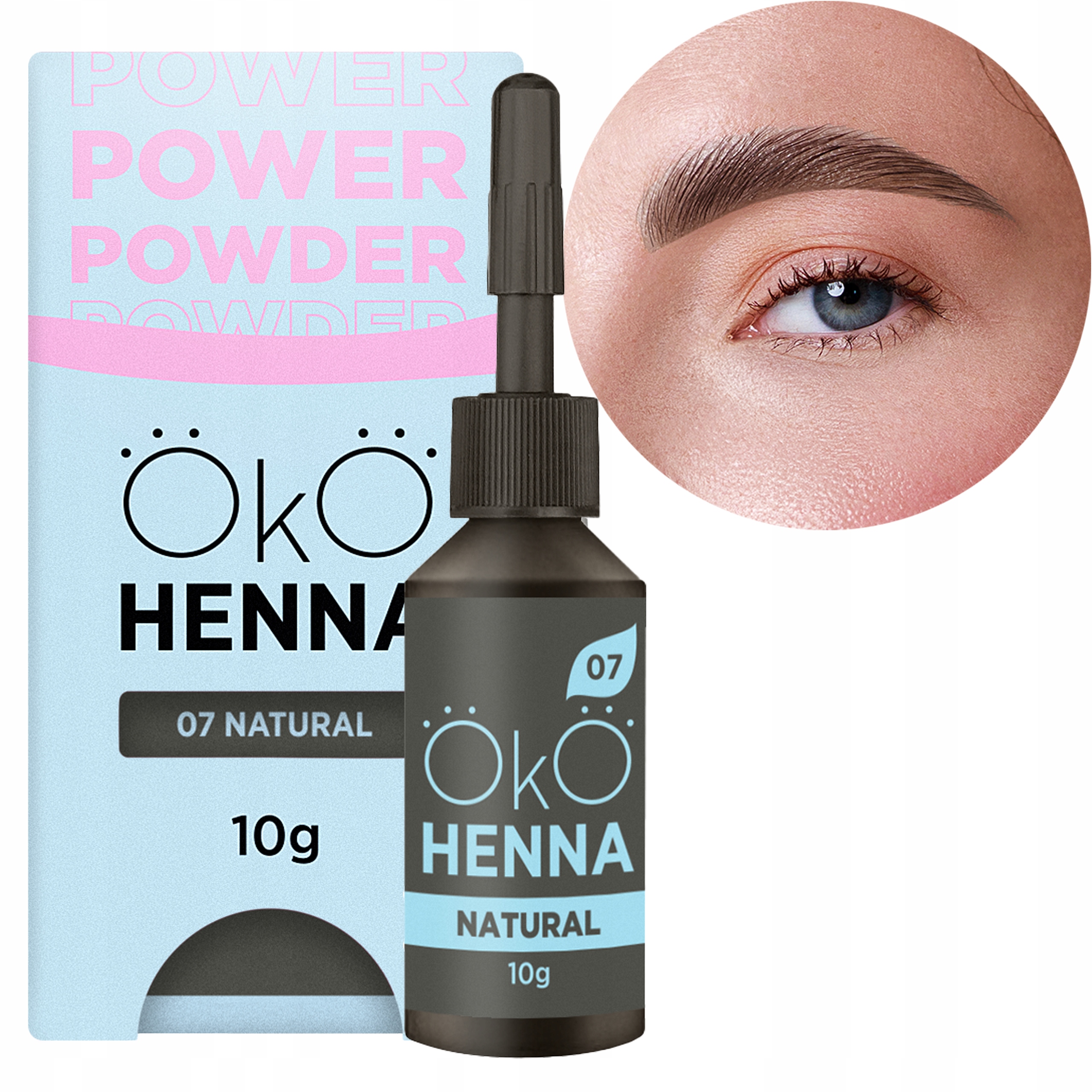 Henna Na Obočí Hnědá Pudrová Neutrální Světle Hnědá Oko #07 Přírodní Hnědá 10 G