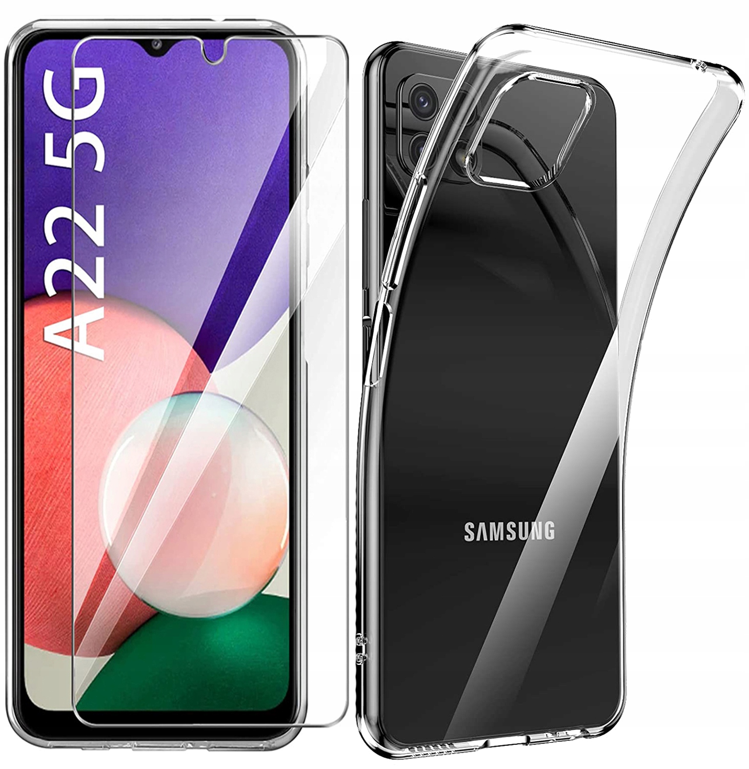 

Etui do Samsung Galaxy A22 5G Przezroczyste +szkło