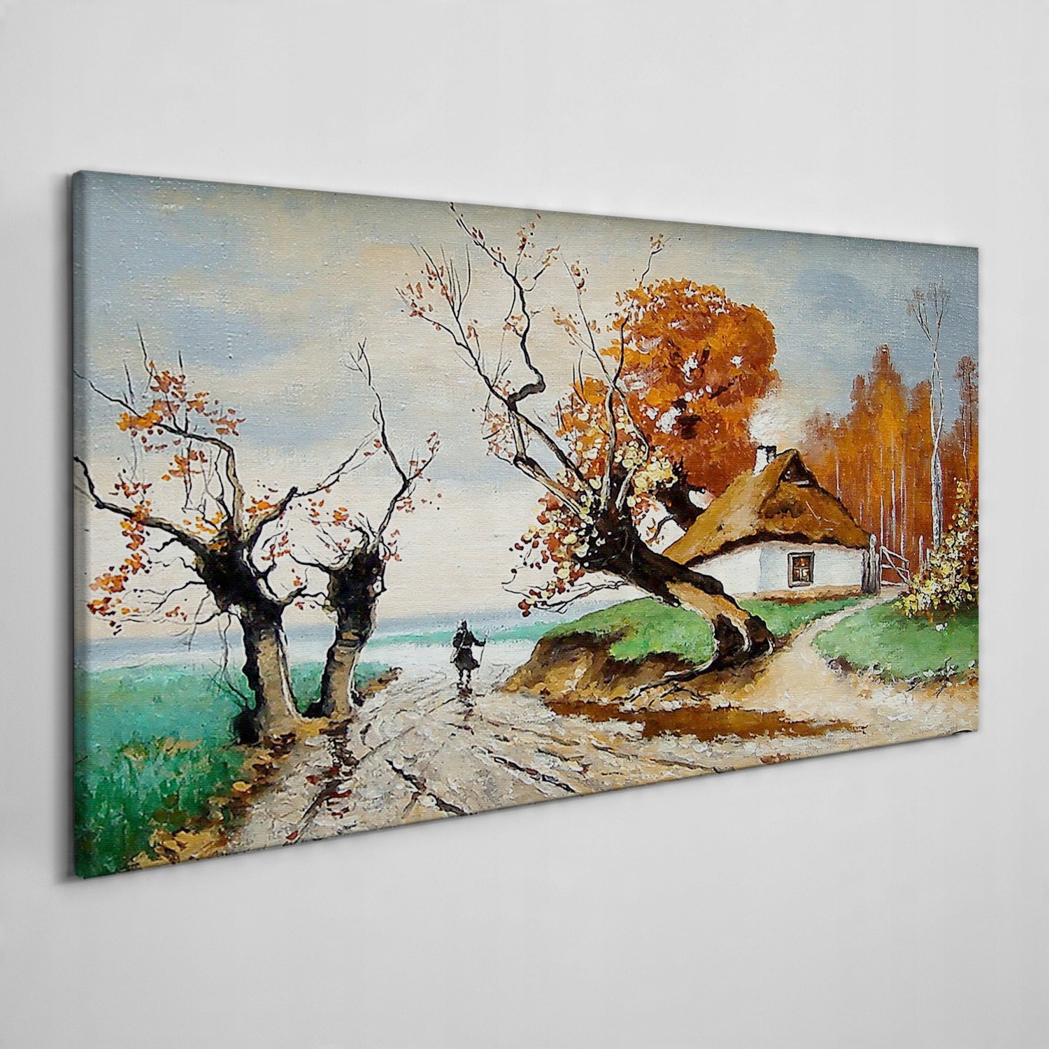 

Płótno obraz na ścianę Wieś chata drzewo 140x70 cm
