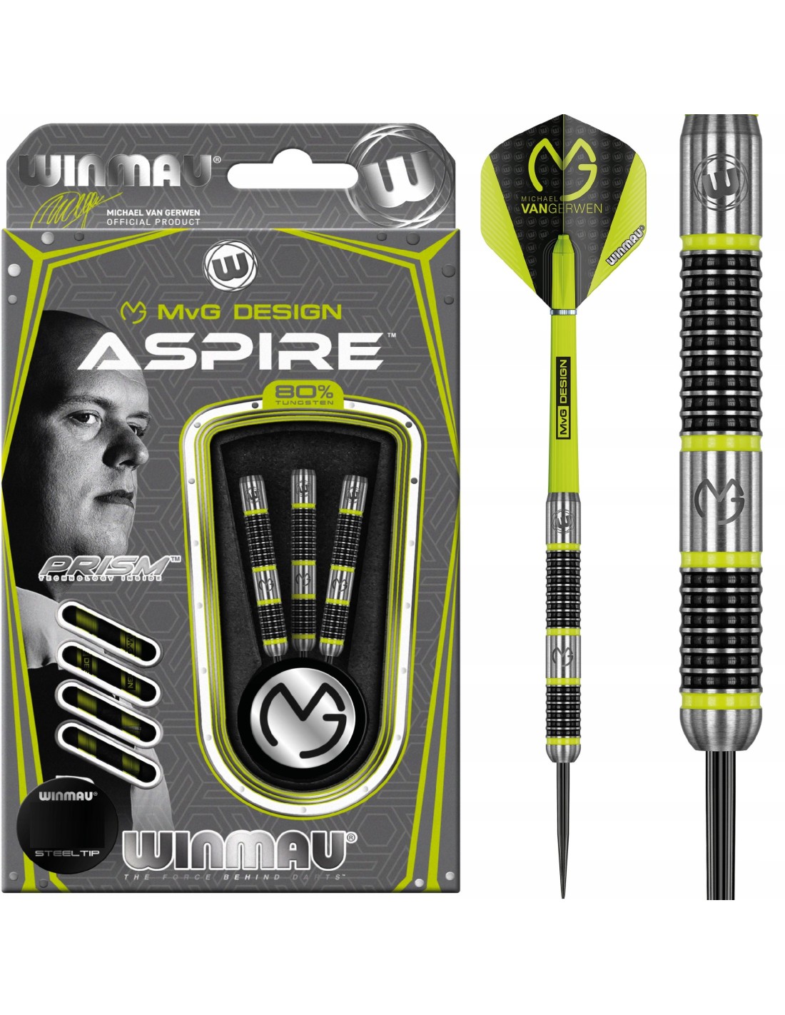 Winmau MvG Aspire profesjonalne lotki do darta 24 gr. 80% wolframu