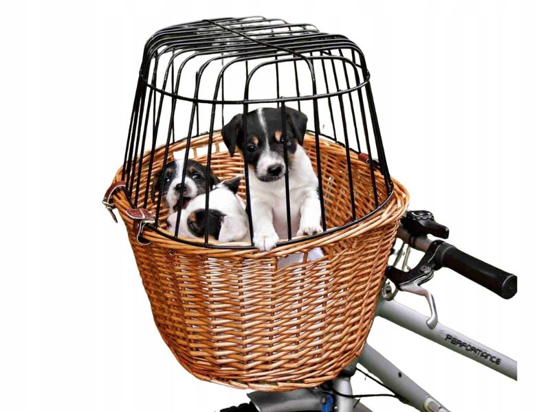 Levně Trixie Přepravka taška košík na kolo řídítka psa kočky proutěný