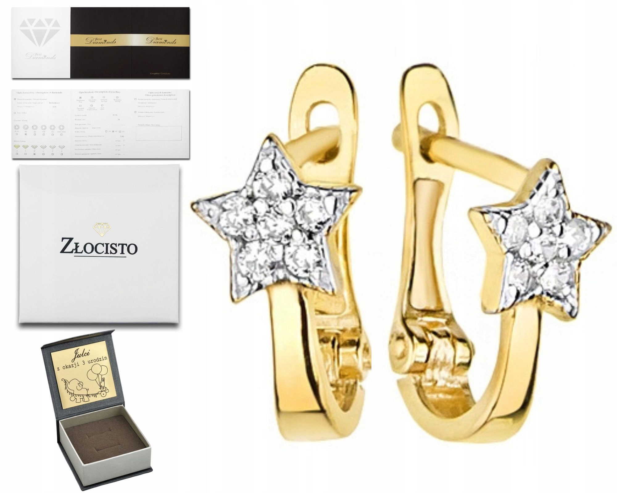 Zlaté Náušnice S Brilianty Na Anglickém Zapínání