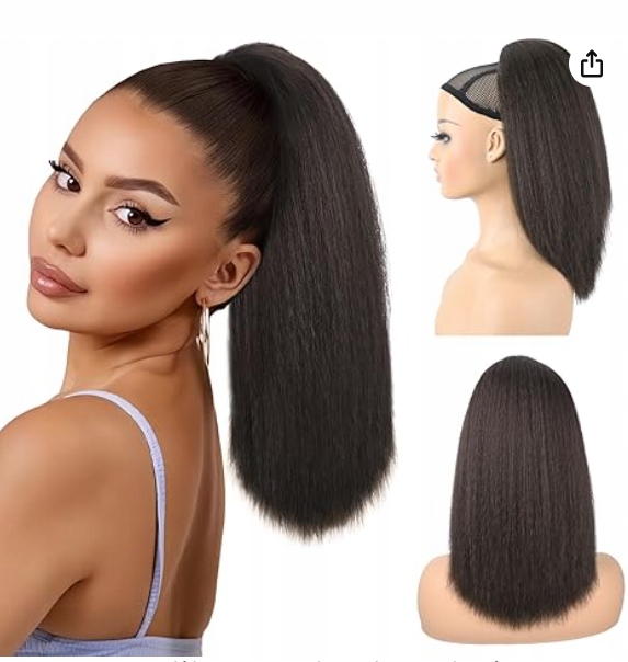 Prodloužení poníka pro ženy Přírodní Černá Syntetická Yaki 50 cm