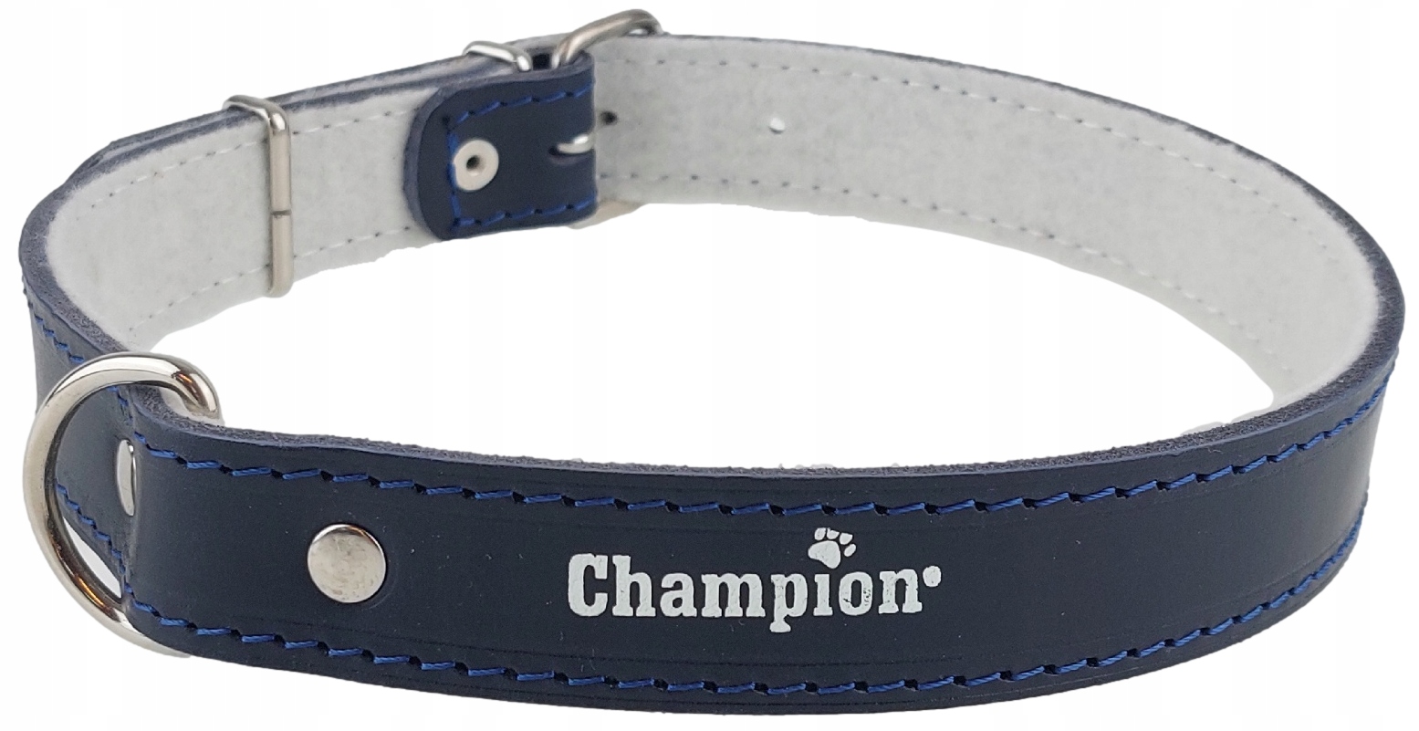 Levně Obojek pro psa Lícová kůže Polský Výrobce Champion 70 cm/3 cm Granát