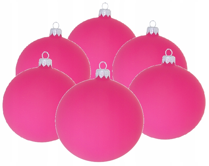 

Bombki Choinkowe Szklane Różowy Mat 8 cm 6 szt.