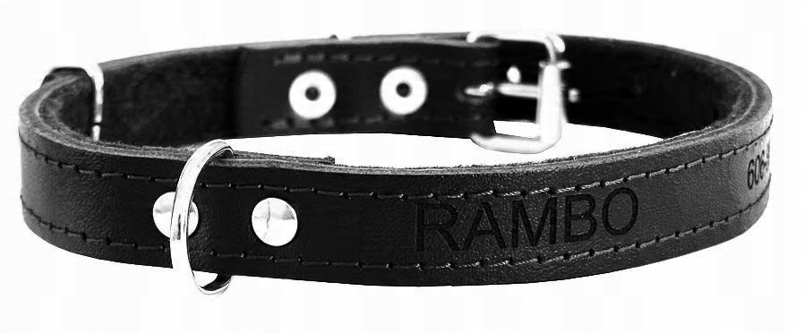 

Obroża Skórzana, Grawer! rozm .21-28cm. czarny