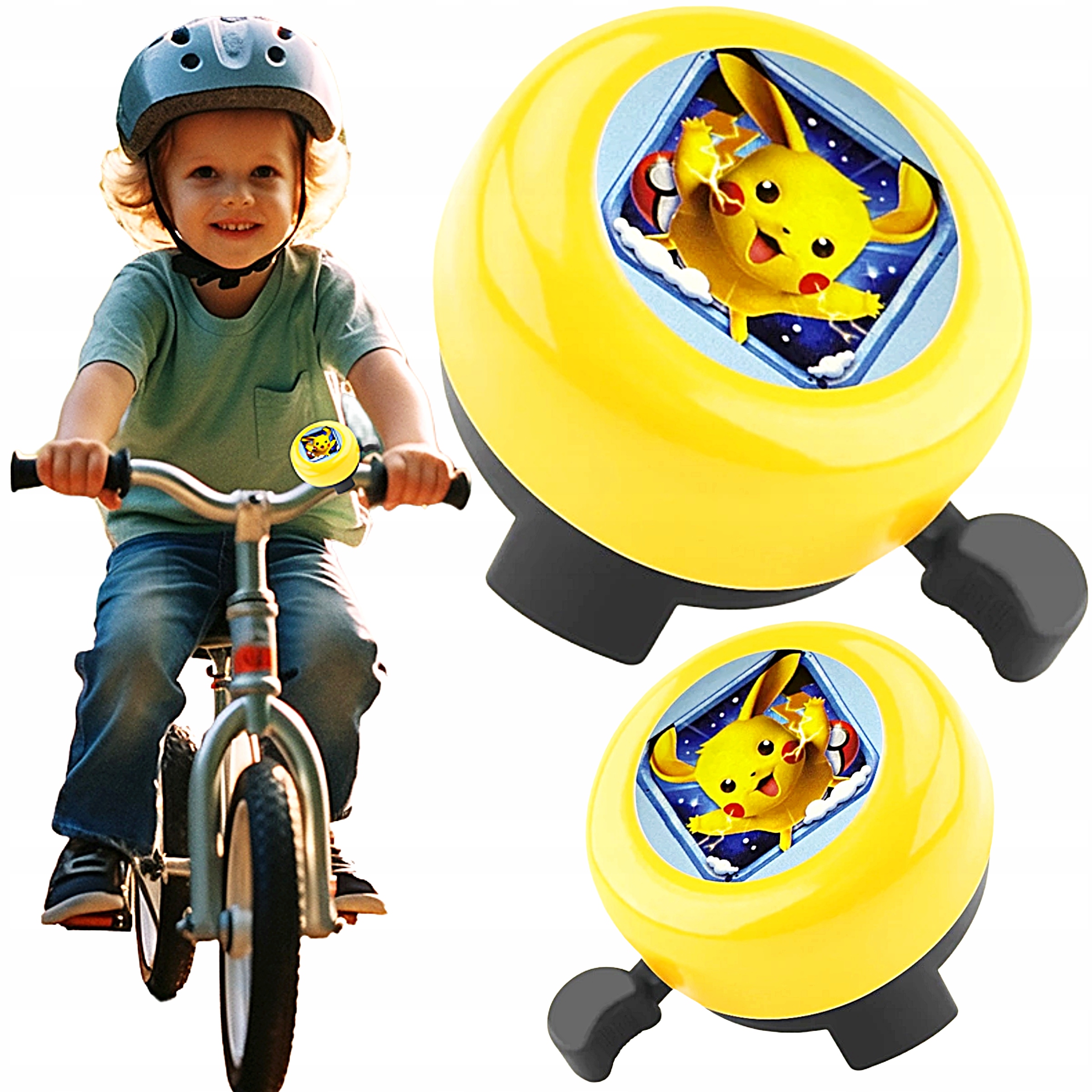 Dzwonek Rowerowy Dziecięcy Stalowy Pikachu Pokemon Na Rower Metalowy Głośny