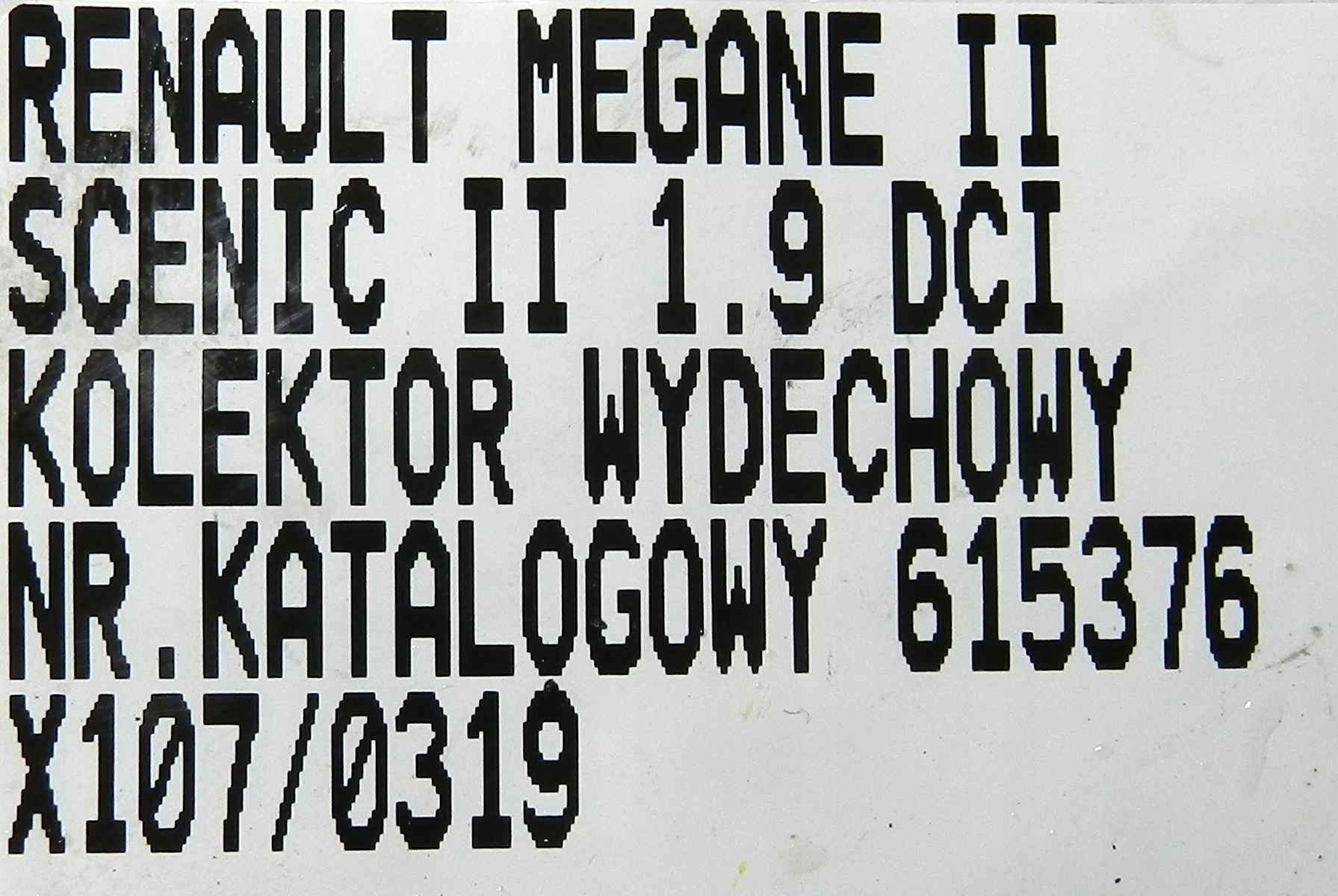 KOLEKTOR WYDECHOWY RENAULT 1 9 DCI 615376 Generic Product kolektor wydechowy