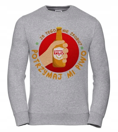 Pánská Mikina Podrž mi pivo Xs Šedá Dárek pro chlapa, chlapce, pro někoho