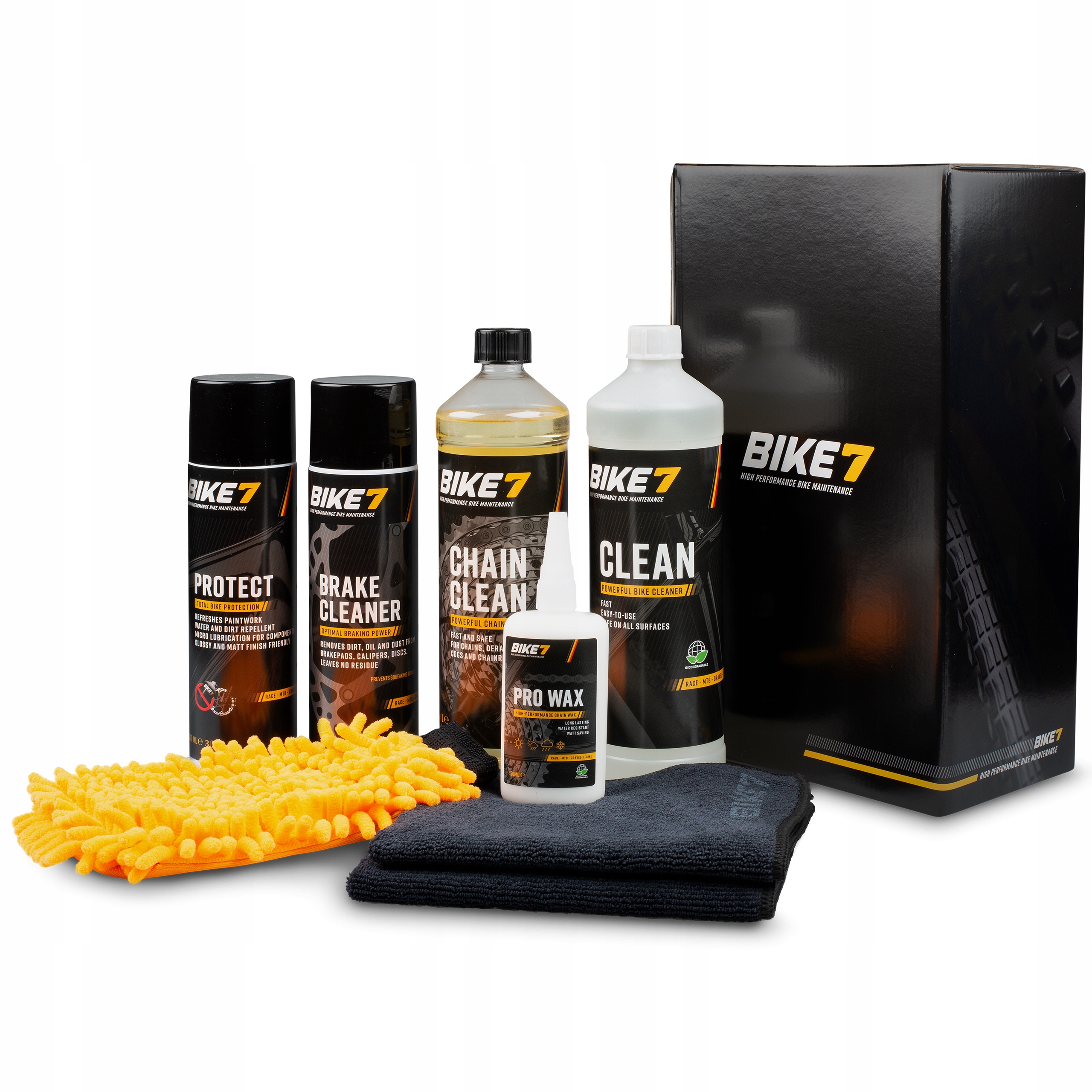 Profesjonalny Zestaw do czyszczenia roweru BIKE7 Carepack Wax Pro wosk Box