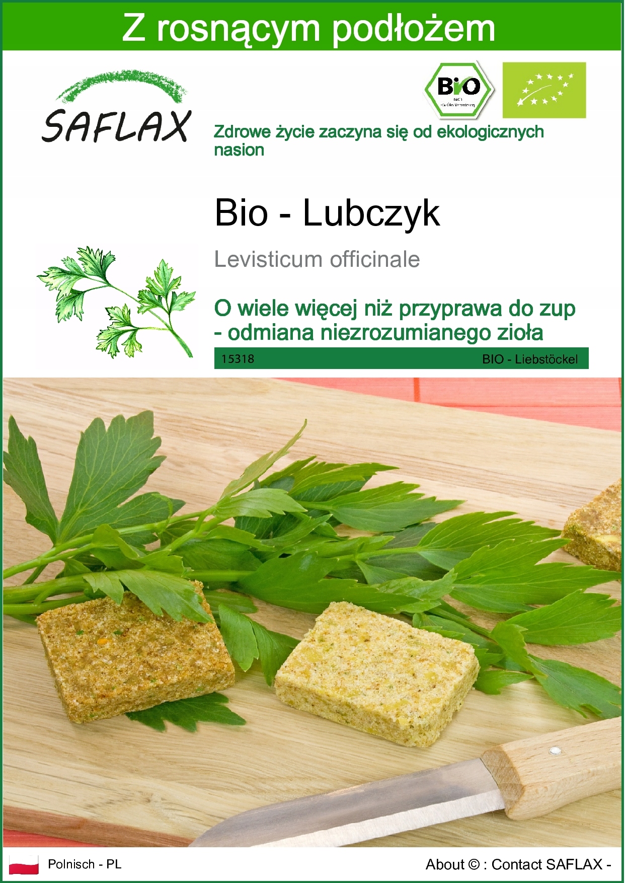 SAFLAX - Lubczyk - 100 Nasiona - Z podłożem - Levisticum