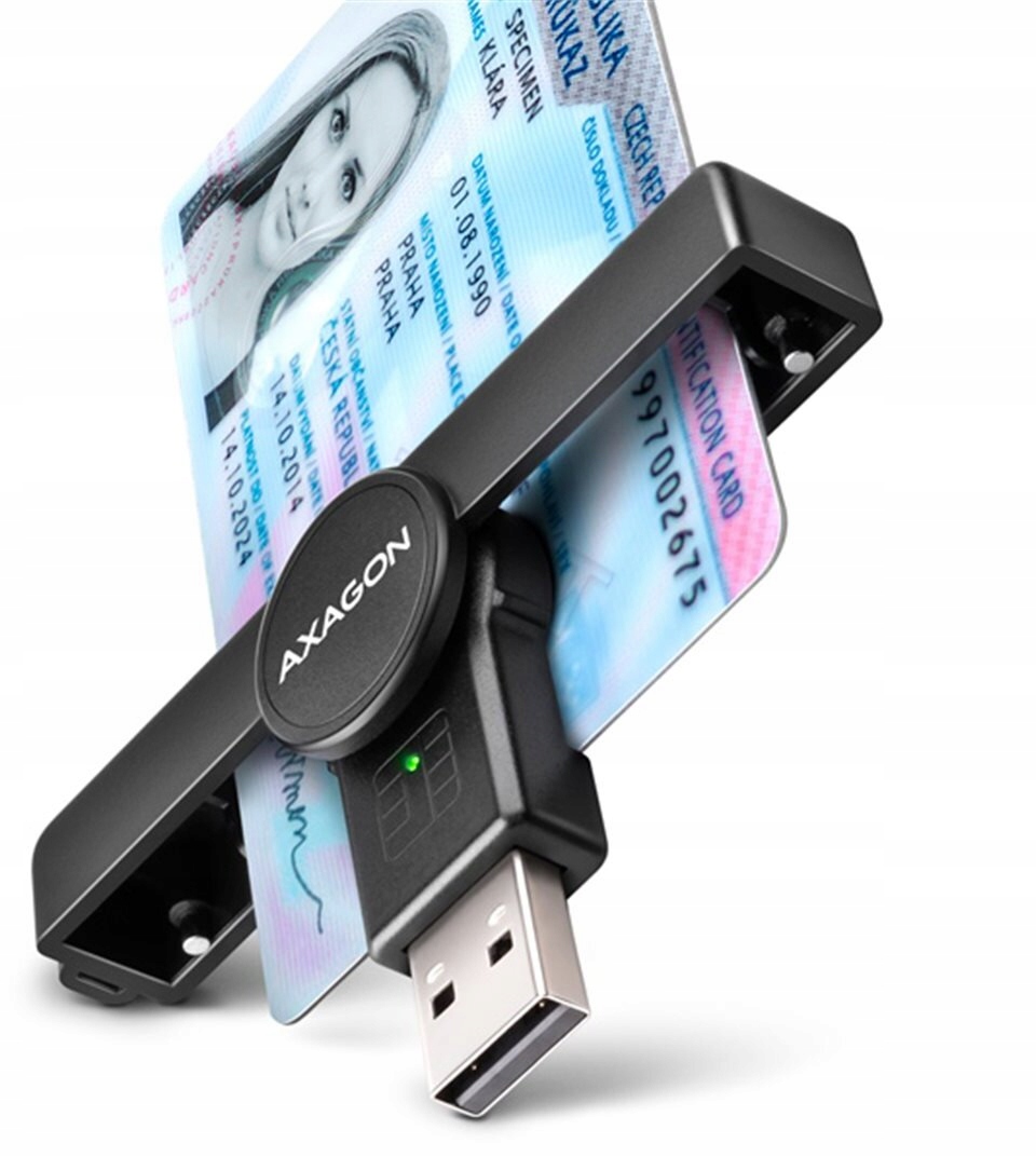 AXAGON CRE-SMPA Czytnik kart identyfikacyjnych PocketReader USB-A