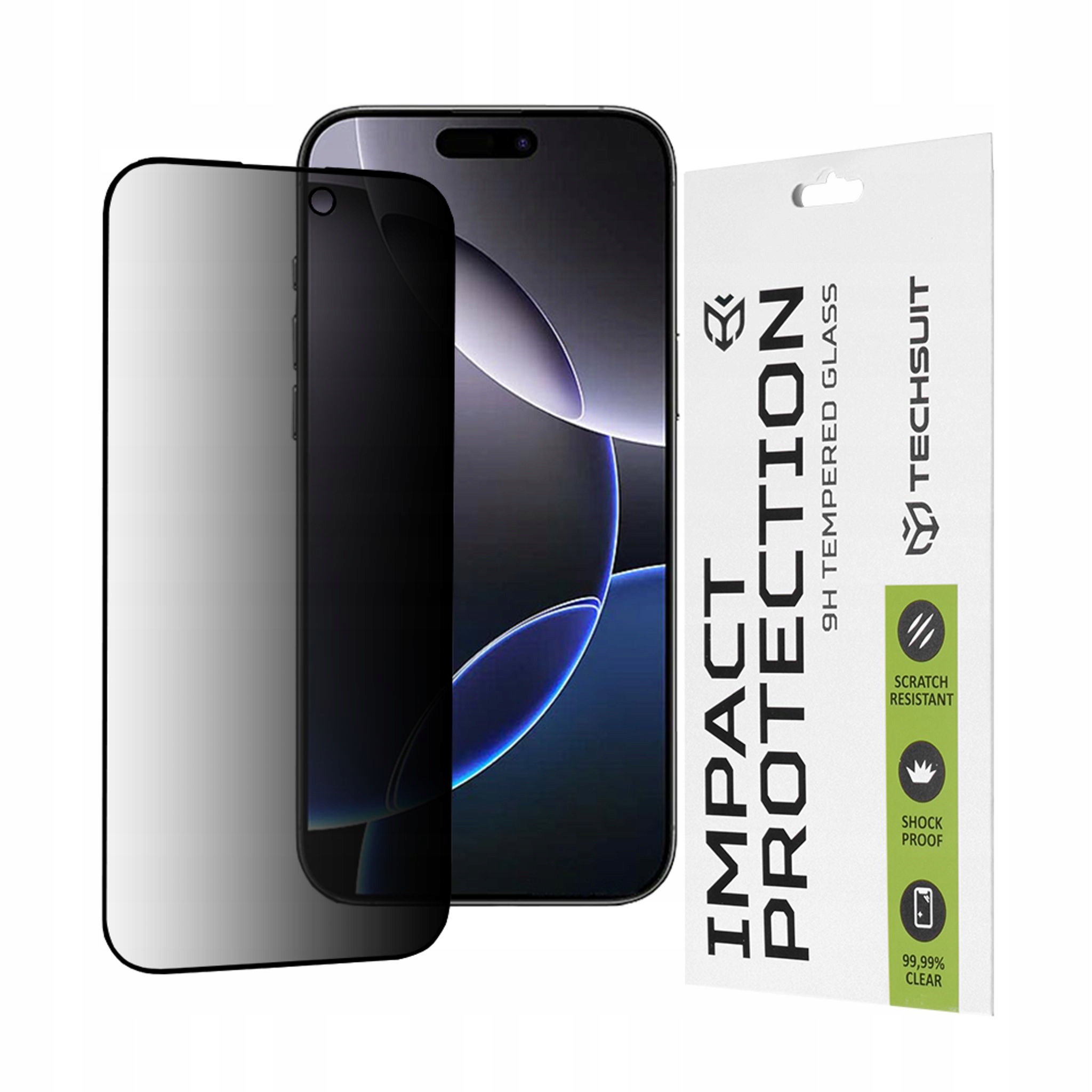 Techsuit 111D Privacy Full Glue Szkło na iPhone 16 Pro Max czarne