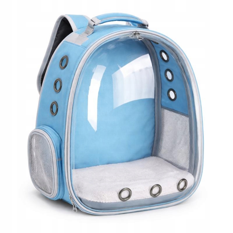 Levně Batoh pro zvířata s průhlednou kapslí, tyrkysová, do 7 kg