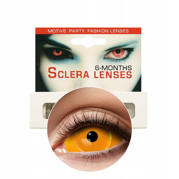 Půlroční Čočky Oranžové Oči 22 MM Halloween
