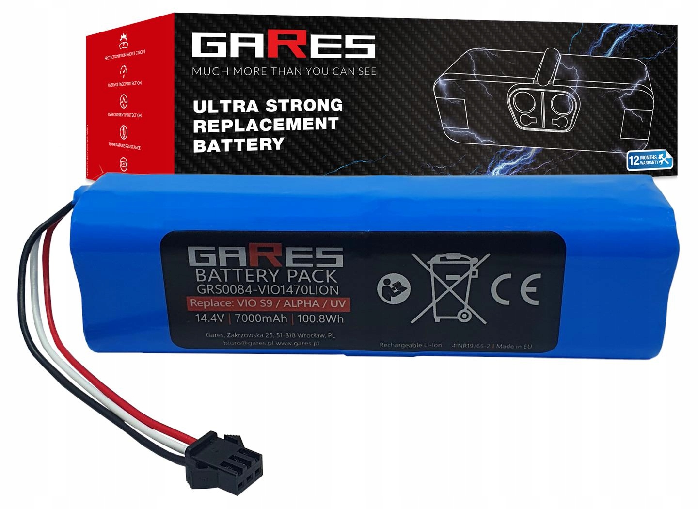 Akumulátor Gares pro Lydsto R1 Neabot N2 14,4V 7,0Ah