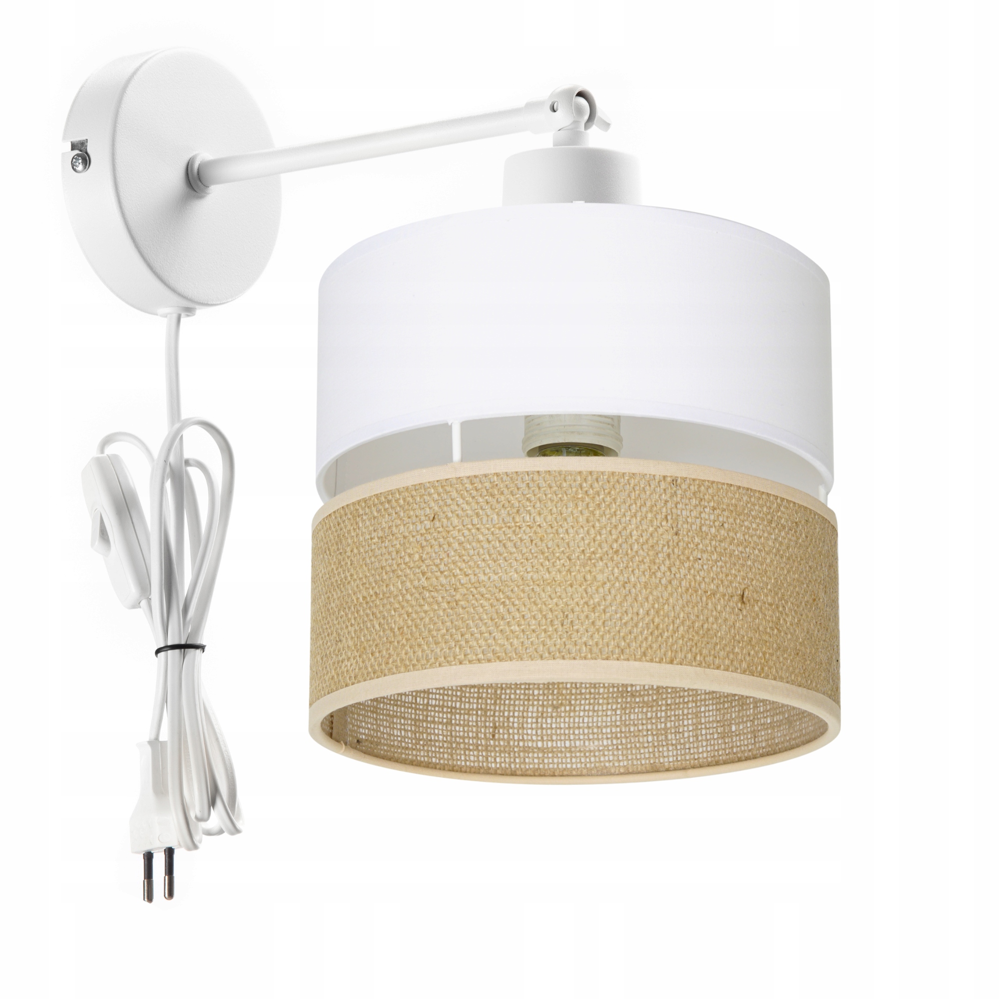 Nástěnná Lampa Nástěnné Svítidlo Boho Juta S Zástrčkou Polská Led Lampa E27