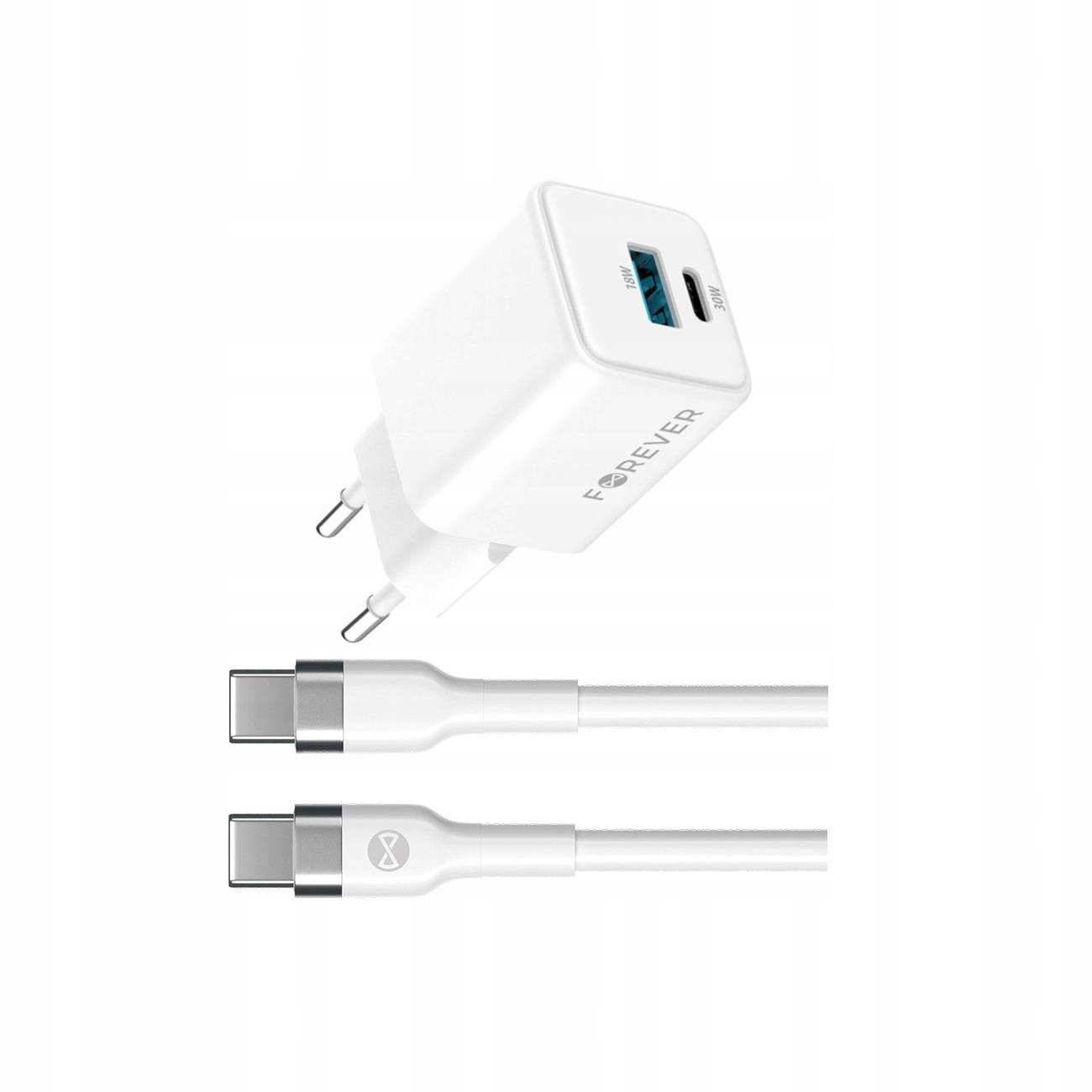 Szybka ładowarka GaN 30W Usb i Usb-c z kablem do Samsung Galaxy A30s