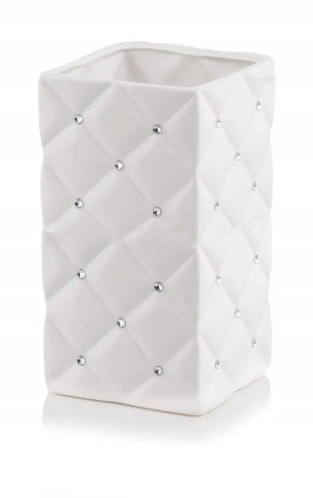 

Biała Nowoczesna Osłonka Glamour Wazon 14x26 cm