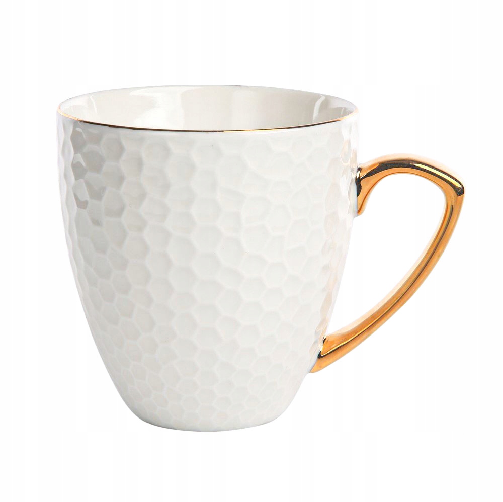 

Kubek porcelanowy Honey 430 ml ze złotym uchem