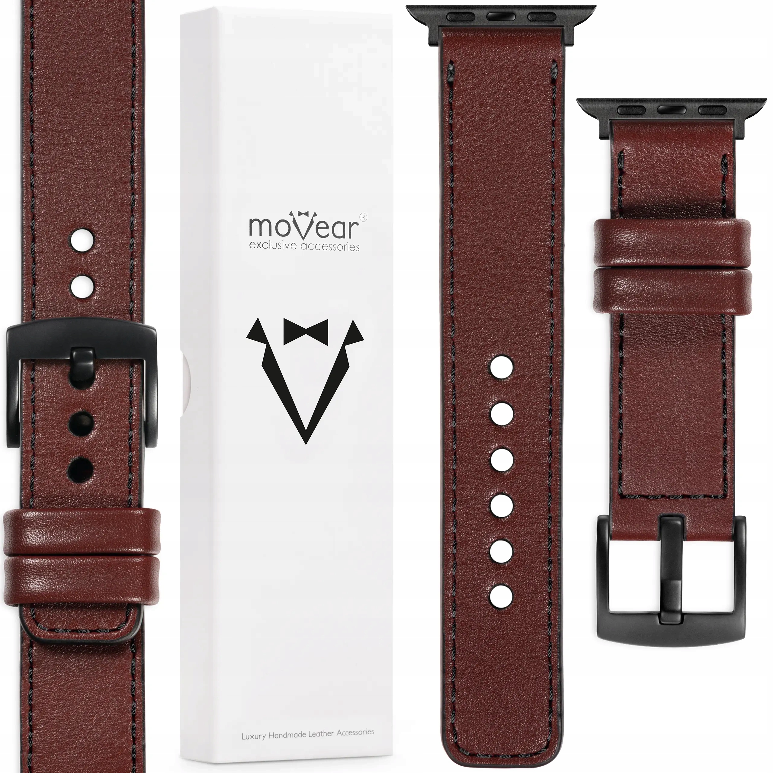 Prémiový kožený řemínek pro Apple Watch 10 9 8 7 6 5 Se 42/41/40 mm Movear