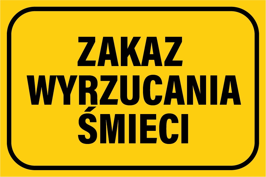 

Tabliczka Zakaz Wyrzucania Śmieci Pcv 20X30
