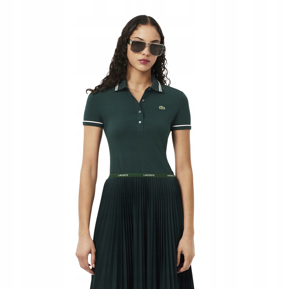 Lacoste Polokošile Zelená S Bílými Pruhy 36 Opa