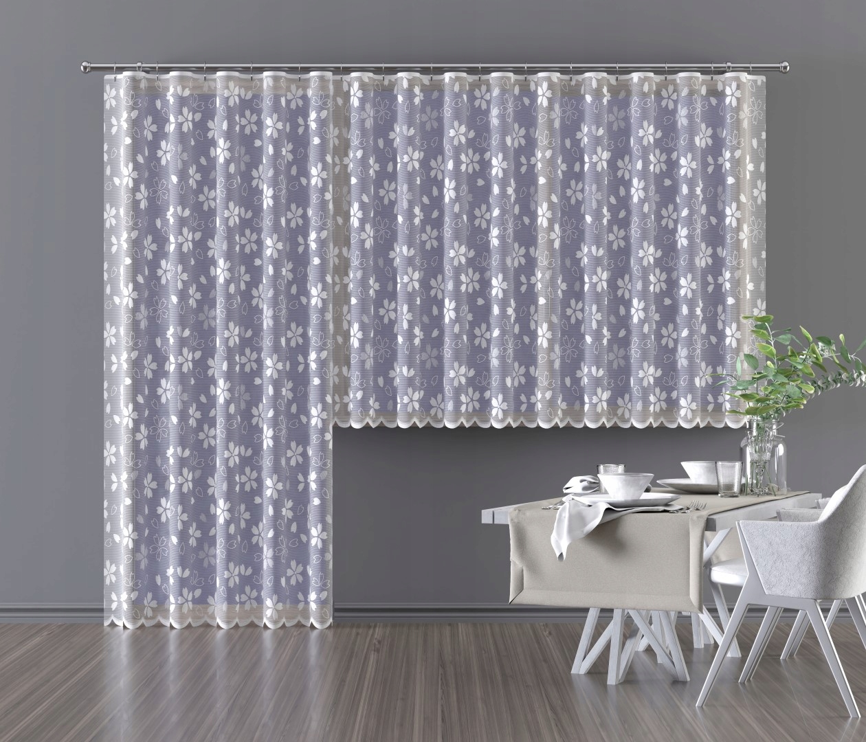 Mg Záclona žakár 623/875 Bílá 290x250 cm hotová s páskou K