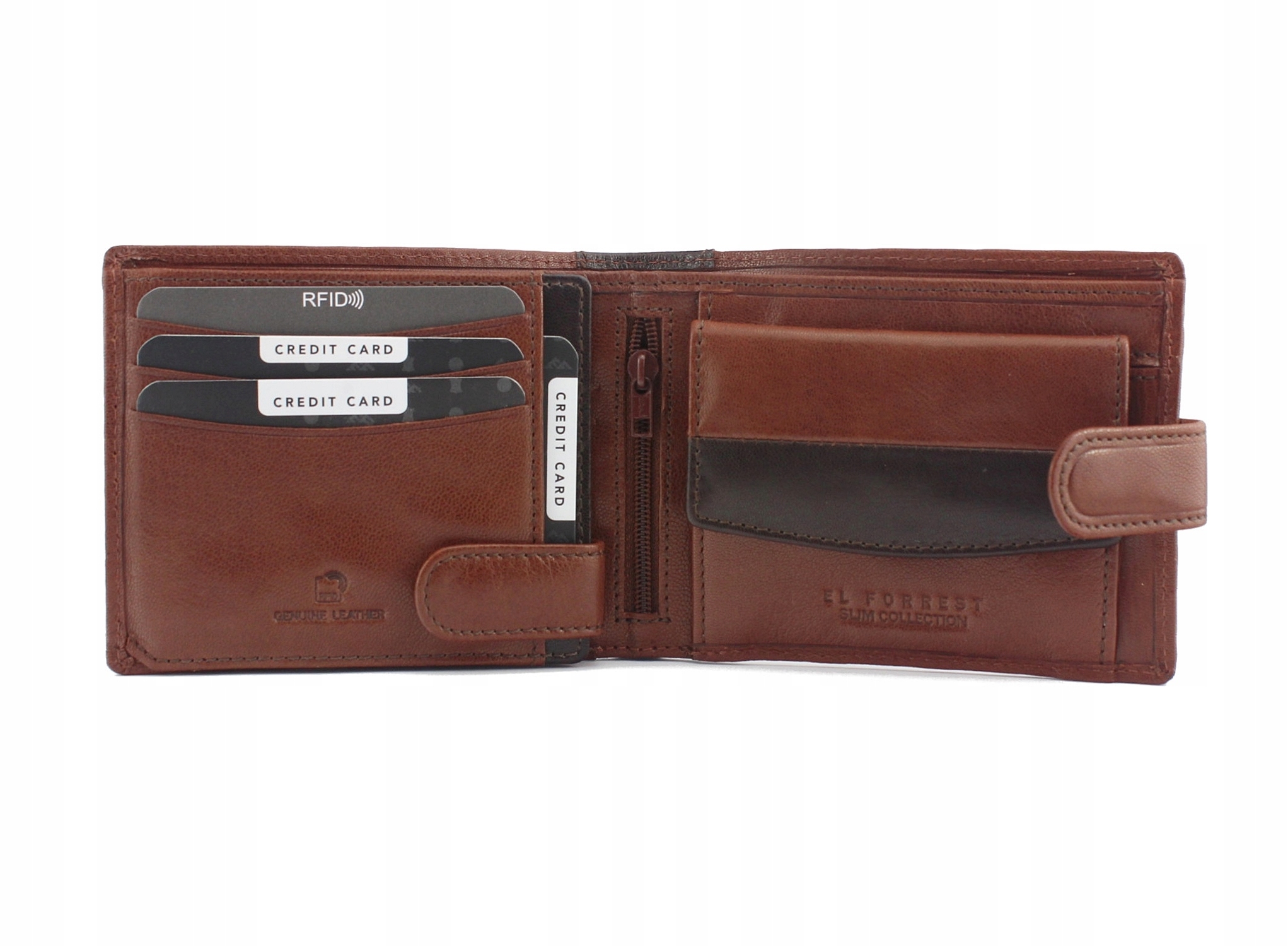 

Duży portfel męski Skórzany El Forrest Zapinany