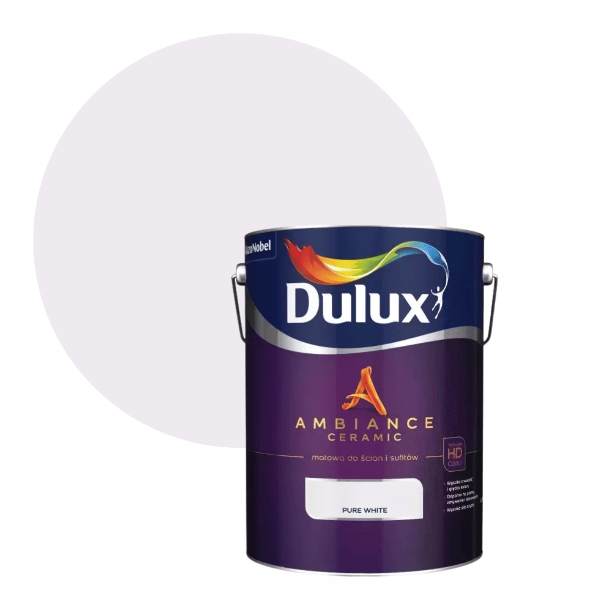 Keramická farba na stenu Dulux 9 l Pure White mat