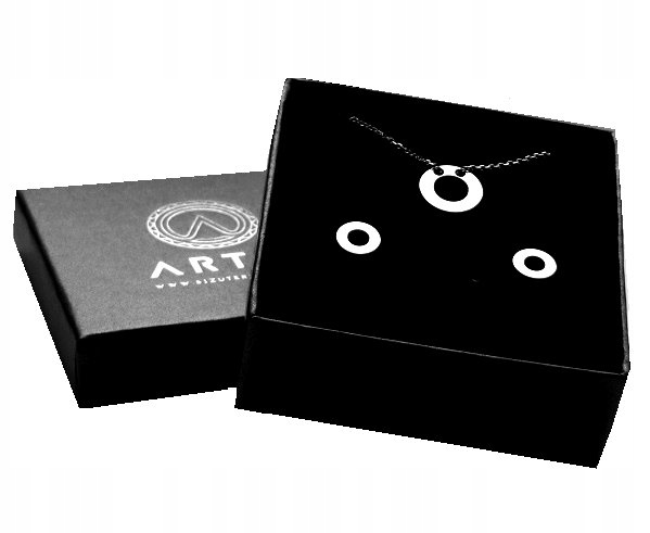 

Srebrny komplet Celebrytka kółka kółeczka +pudełko